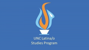 Blue UNC Latina/o Studies program logo