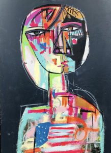 an abstract colorful figure